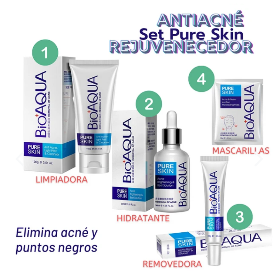 Combo Anti Acne Bioaqua de 4 pasos