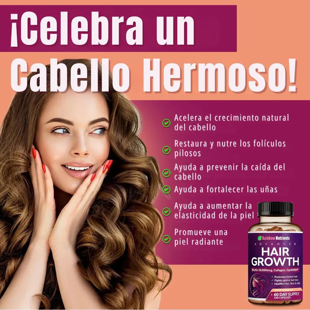 ¡HAIR GROWTH SÚPER OFERTA 2x1 - Logra un Cabello de Ensueño Desde los Primeros 7 Días!