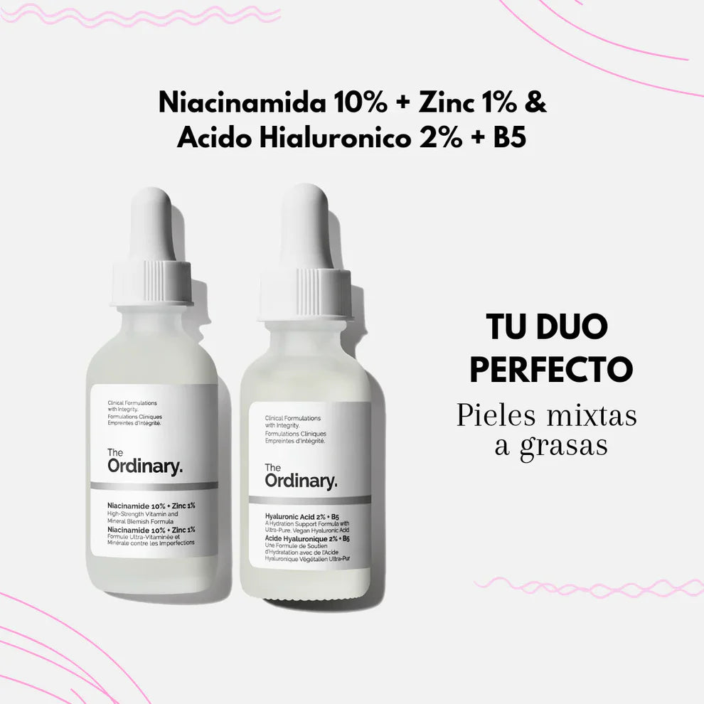 Combo The Ordinary: Ácido Hialurónico + Niacinamida - Envío Gratis