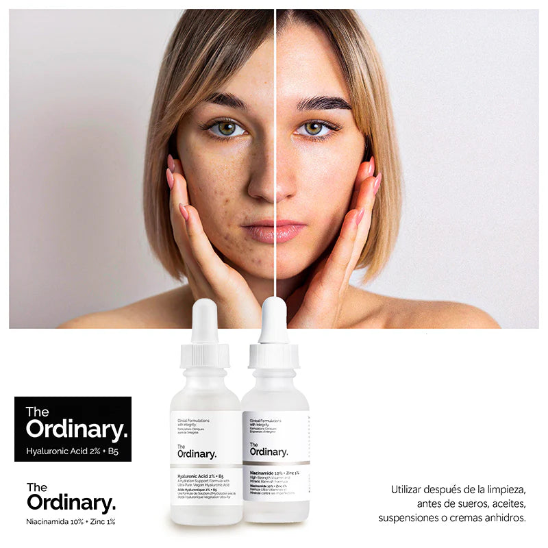 Combo The Ordinary: Ácido Hialurónico + Niacinamida - Envío Gratis