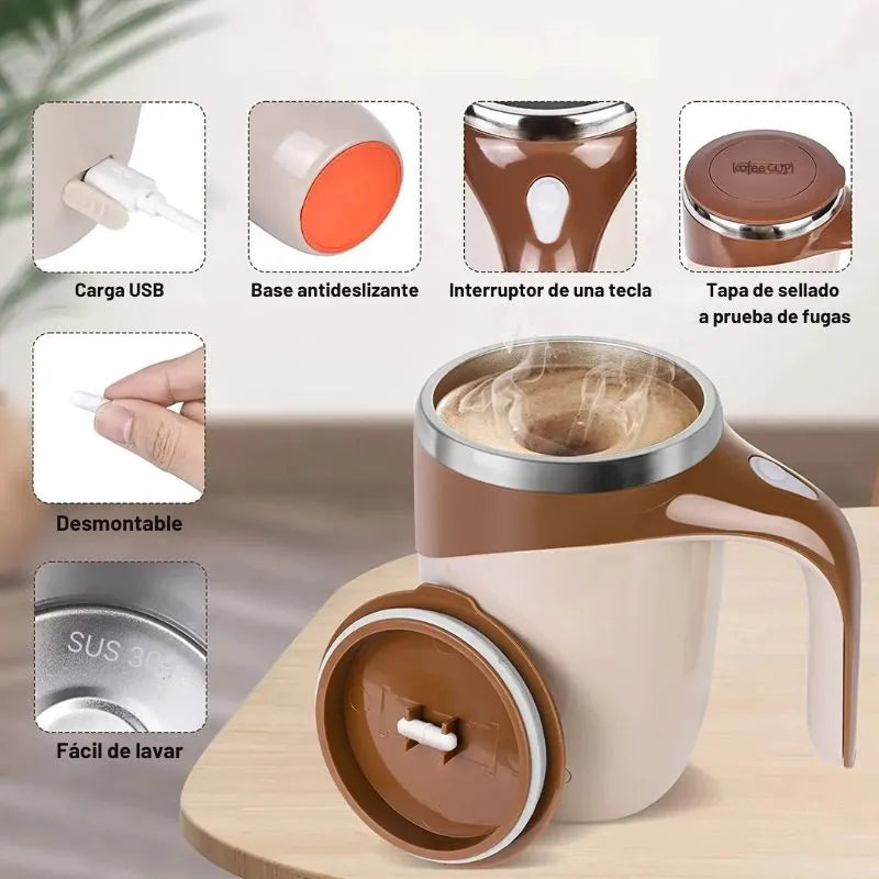 Taza Mezcladora Automatica + Mini Masajeador Portatil ¡DE REGALO!