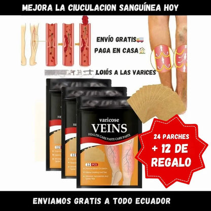 Parches Anti Varices - 24 parches + ¡12 de REGALO!