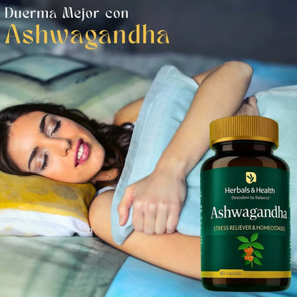 ASHWAGANDHA™ - Reduce el Estrés - Mejora el Sueño - Aumento la Energía - 60 Capsulas