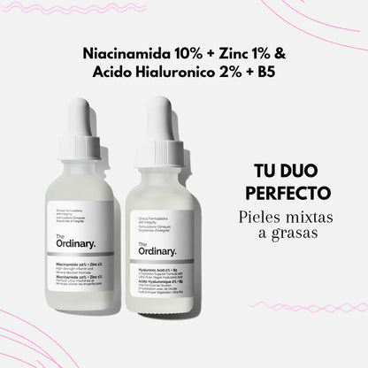 Combo The Ordinary: Ácido Hialurónico + Niacinamida - Envío Gratis