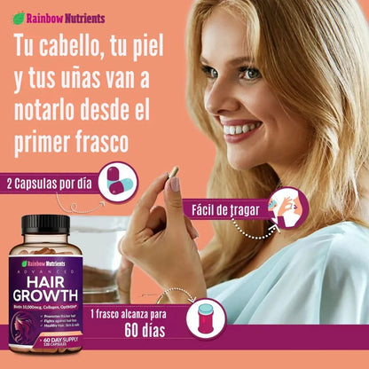¡HAIR GROWTH SÚPER OFERTA 2x1 - Logra un Cabello de Ensueño Desde los Primeros 7 Días!